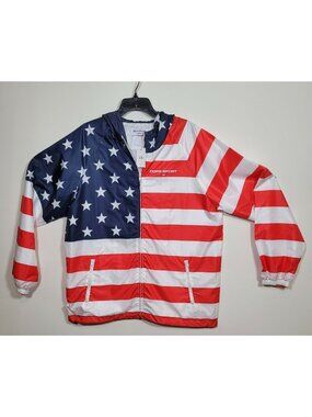 Dope Sport Large bougie Windbreaker Americana Flag  Zip Jacket New / Tag